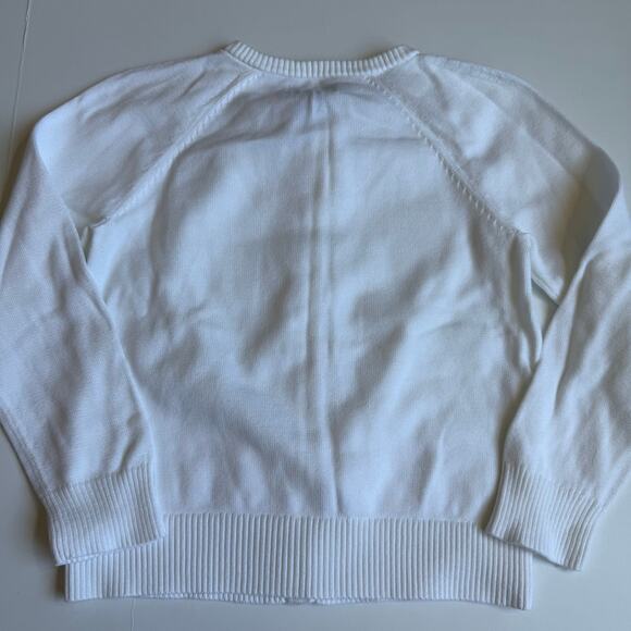 Lands End School Uniform Girls Cotton Modal Cardigan Sweater White Small 6-7 - Picture 8 of 8